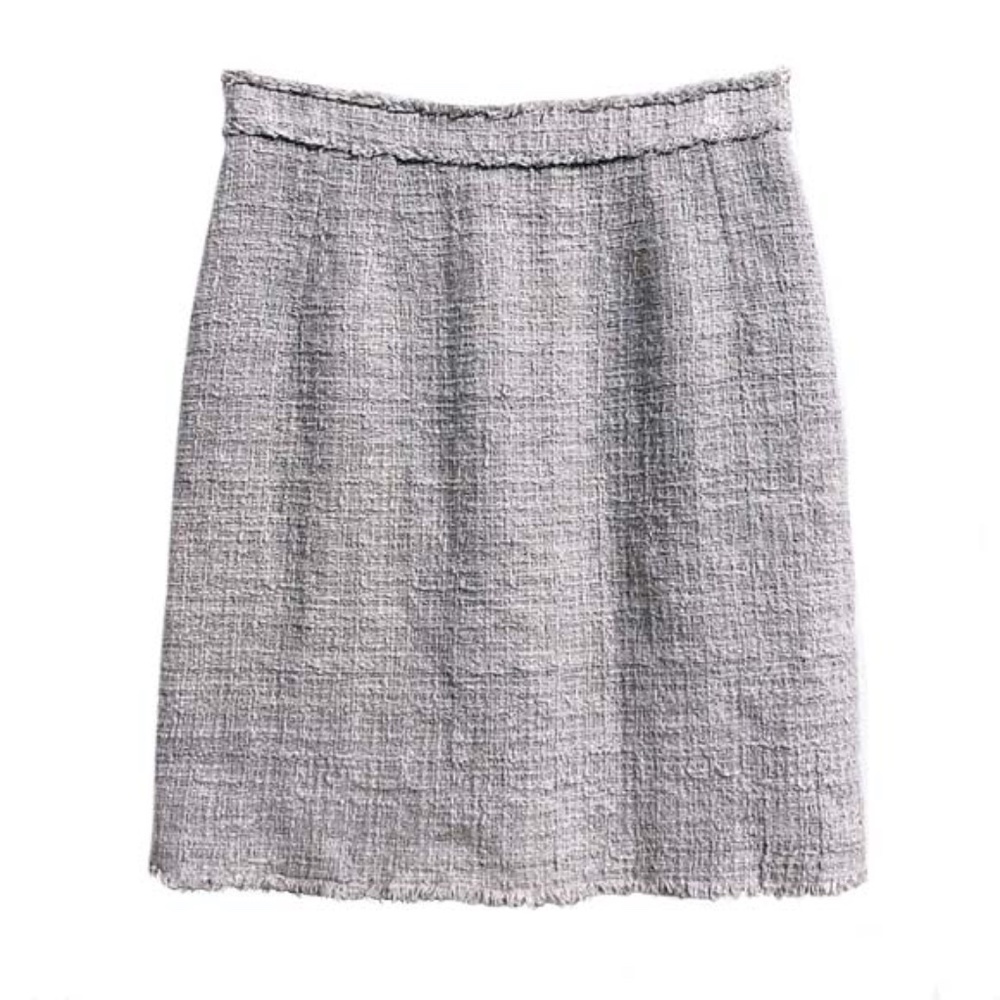 Dolce & Gabbana Light Gray Tweed Mini Skirt